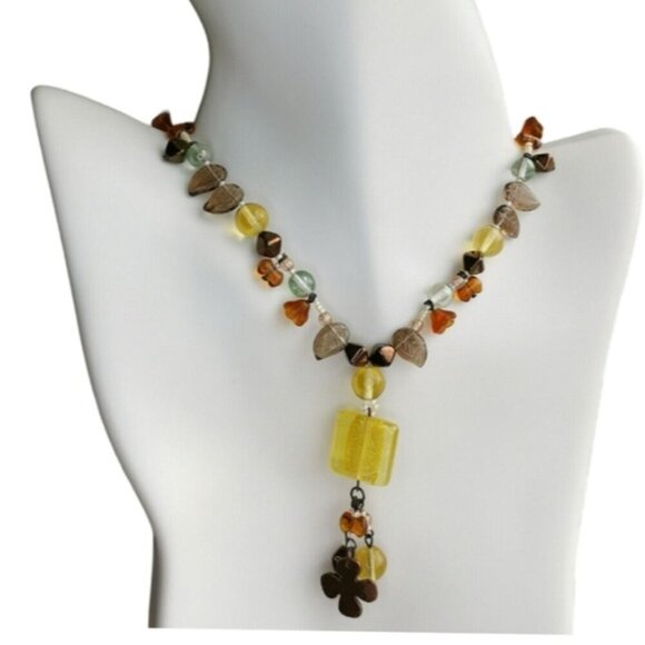 Vintage Czech handmade beaded necklace earrings set - Picture 2 of 8